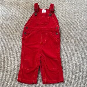 Hanna Andersson Red Corduroy Overalls with Adjustable Straps